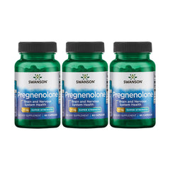 Front view of Swanson Pregnenolone 50 mg bottle - 60 capsules - 3 pack