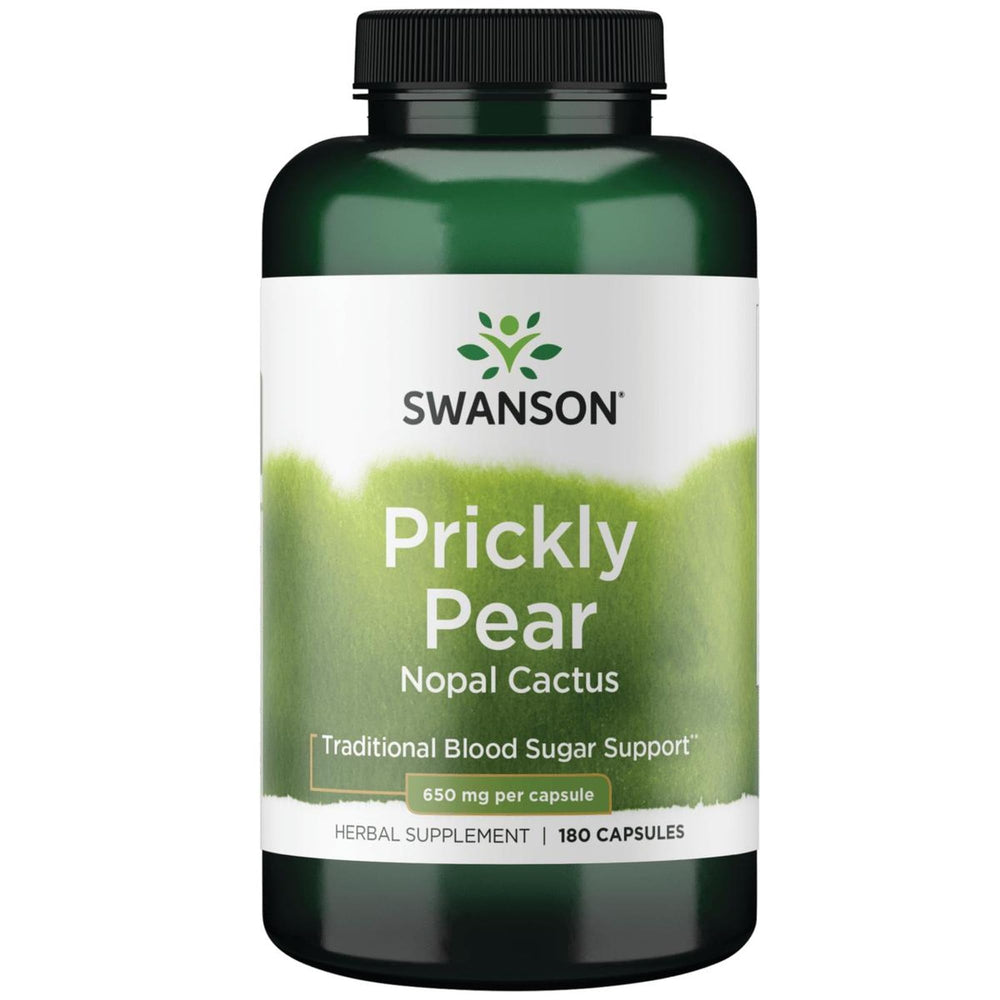 Bottle of Swanson Prickly Pear Cactus Opuntia 650 mg 180 capsules