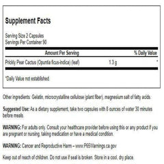 Front view of Swanson Prickly Pear Cactus Opuntia 650 mg bottle