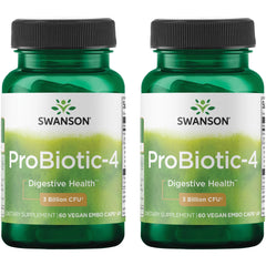 Swanson Probiotic-4 3 Billion CFU 60 Veg Caps (2 Pack) bottle – probiotic supplement