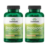 Hero image: Swanson Probiotic bottle showing 120 capsules, 2-pack