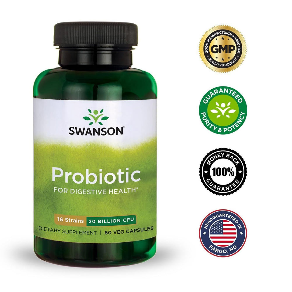 Front of Swanson Probiotic bottle on white background