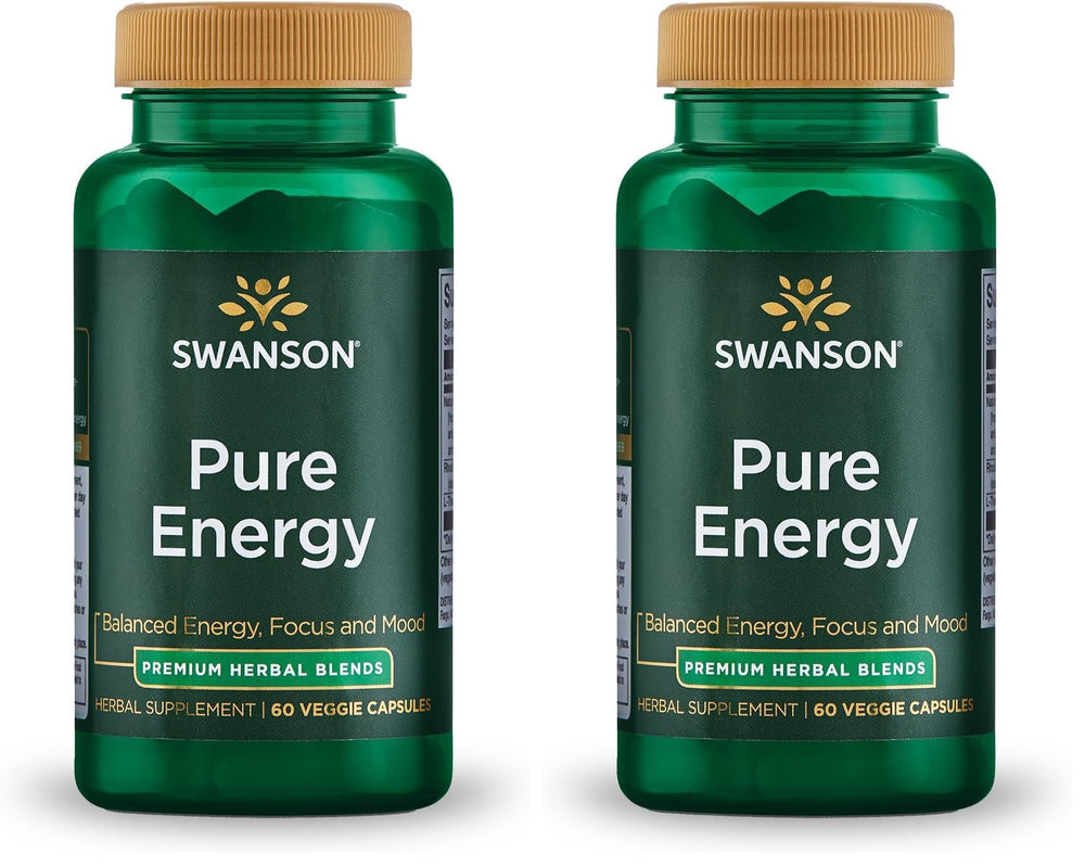 Swanson Pure Energy Herbal Supplement 60 Veggie Capsules Pack of 2 - hero image