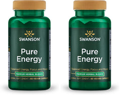 Swanson Pure Energy bottle label highlights energy support and focus