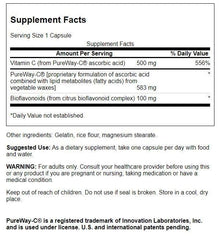Swanson PureWay-Vitamin C 500 mg with Bioflavonoids capsules close-up