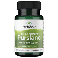 Swanson Full Spectrum Purslane 400 mg bottle with 60 vegan capsules