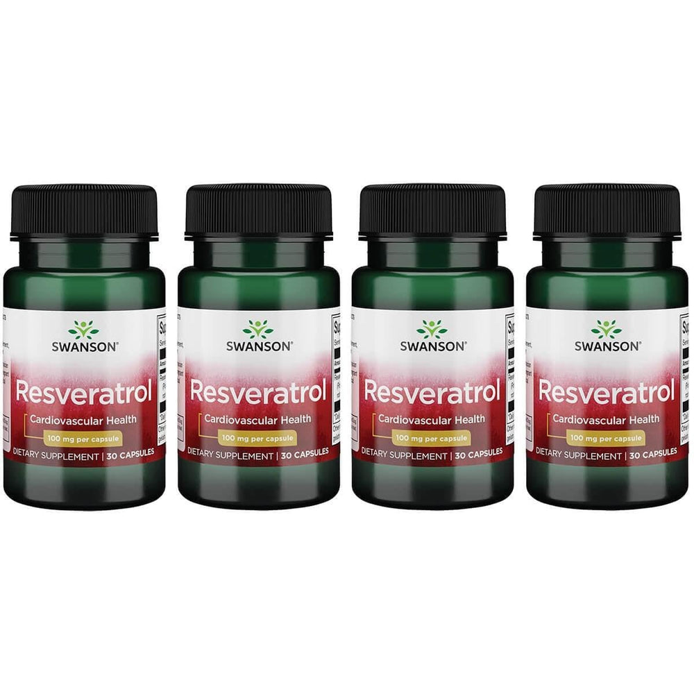 Swanson Resveratrol 100 - 4 pack, 30 capsules per bottle, 100 mg per capsule