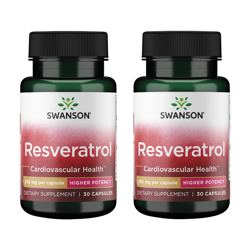 Swanson Resveratrol 250 mg bottle - 2 pack front view