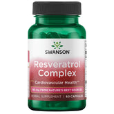 Front view of Swanson Resveratrol Complex bottle with 60 capsules