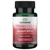 Swanson Resveratrol & Quercetin 30 Veg Capsules bottle on white background