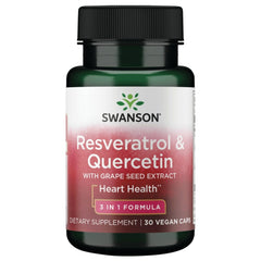 Swanson Resveratrol & Quercetin bottle supports daily antioxidant routines.