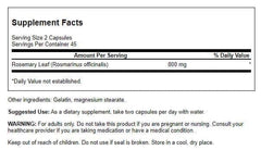 Rosemary immune support supplement, 400mg per capsule