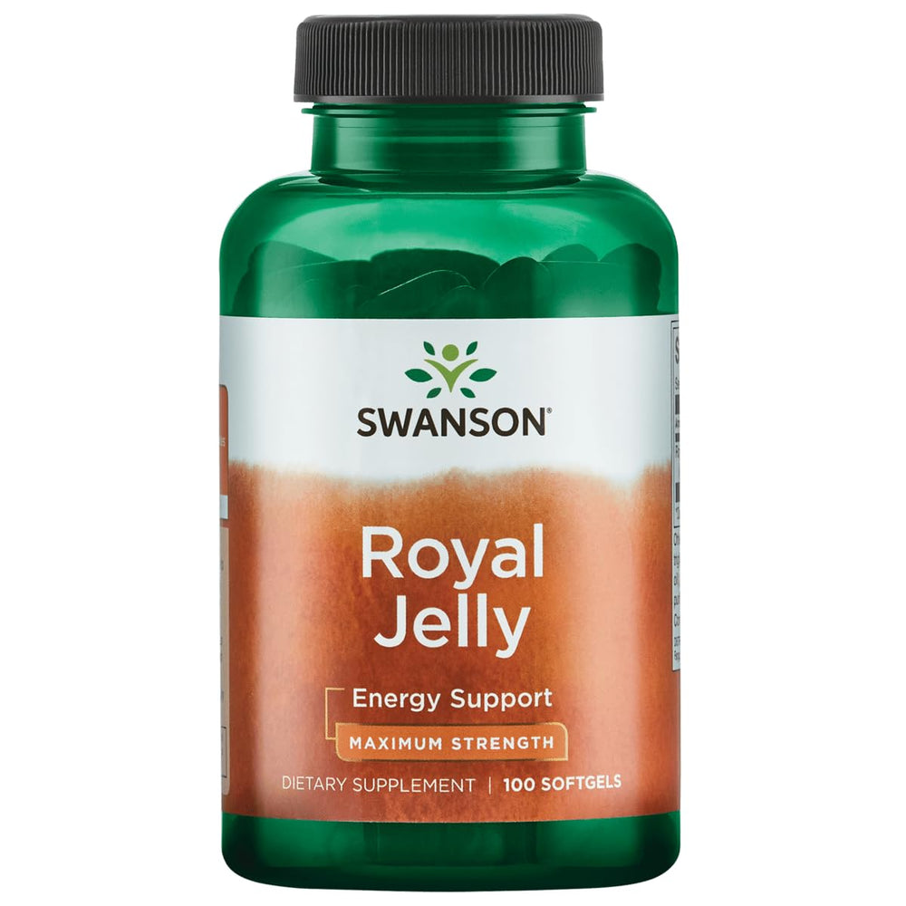 Front view of Swanson Royal Jelly 1000 mg 100 sgels bottle