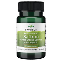 Swanson Full Spectrum Saffron bottle with 60 veggie capsules