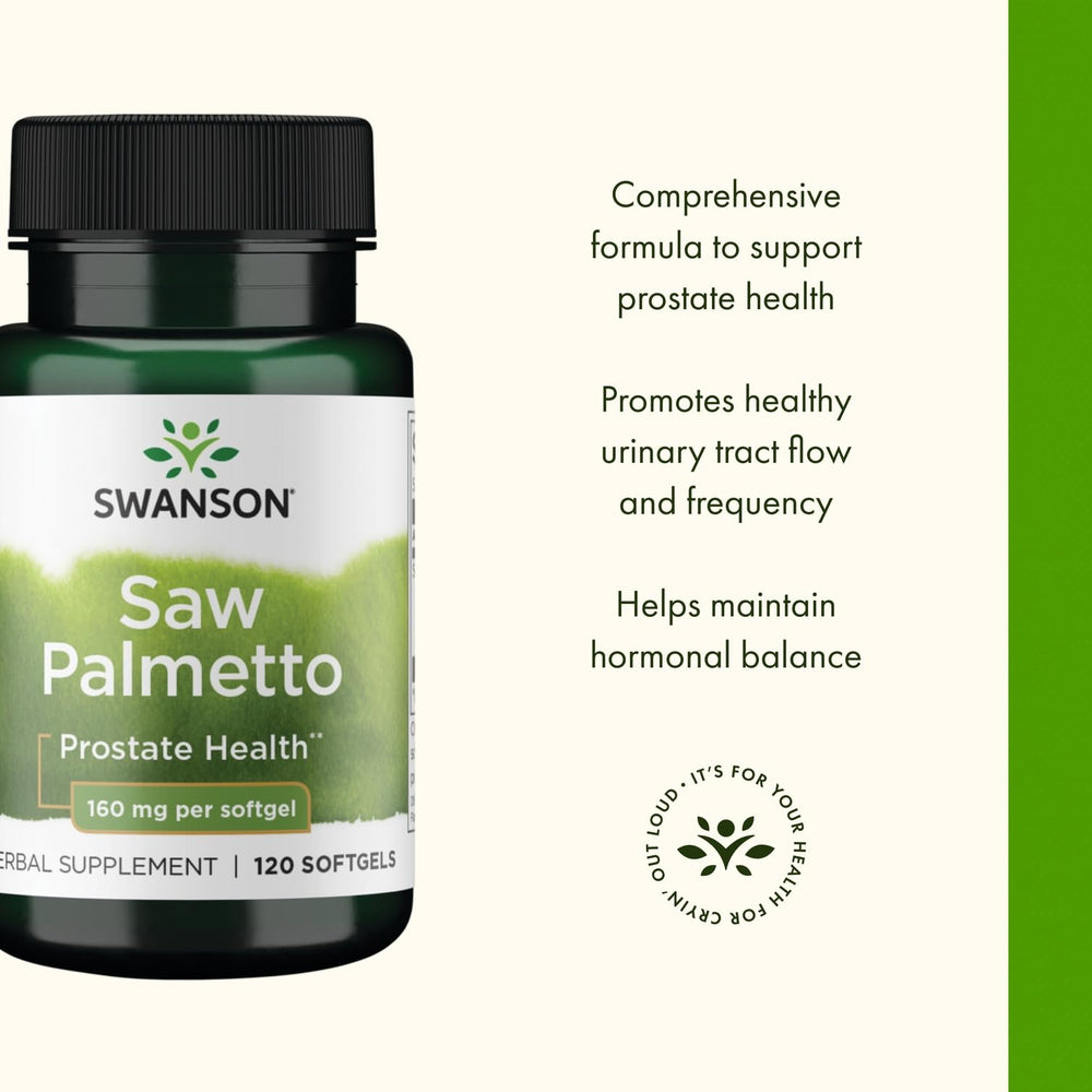 Product packaging image for Swanson Saw Palmetto 160 mg 120 SGels