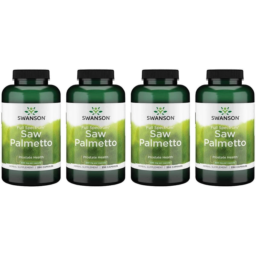 Bottle of Swanson Saw Palmetto 540 mg, 250 capsules, 4-pack
