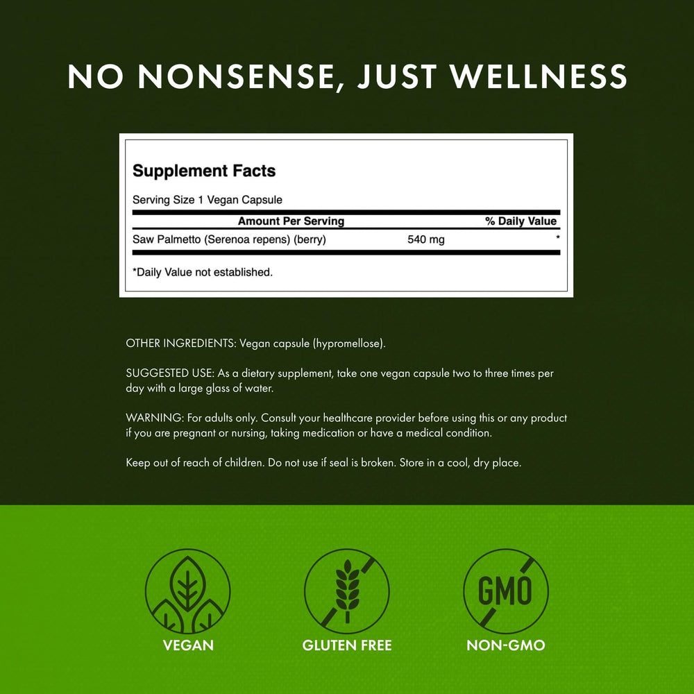 Saw Palmetto product label