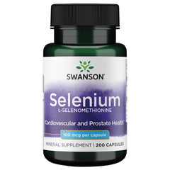 Bottle of Swanson Selenium L-Selenomethionine 100 mcg, 200 capsules