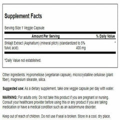 Close-up of Swanson Shilajit Extract bottle label