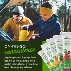 Swanson Simply Hydrate dissolving in water for quick, refreshing hydration.