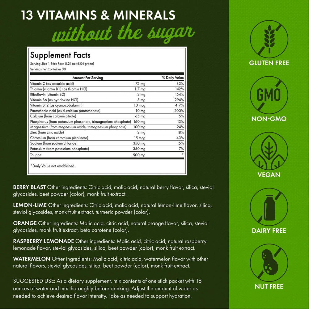Three on-the-go electrolyte packets per box