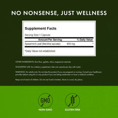 Label for Swanson Spearmint Leaf supplement