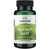 Front view of Swanson Full Spectrum Spinach Leaf 400 mg 90 Veg Capsules bottle