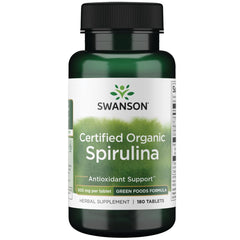 Swanson Organic Spirulina 500 mg – 180 tabs bottle