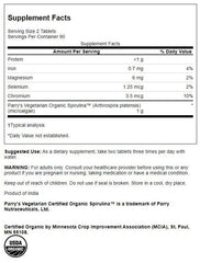 Close-up of Swanson Organic Spirulina 500 mg 180 tablets bottle