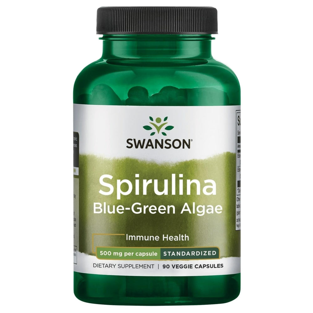 Swanson Spirulina 500 mg bottle label