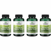 Front view of Swanson Stinging Nettle Root 4-pack bottle