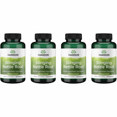 Front view of Swanson Stinging Nettle Root 4-pack bottle
