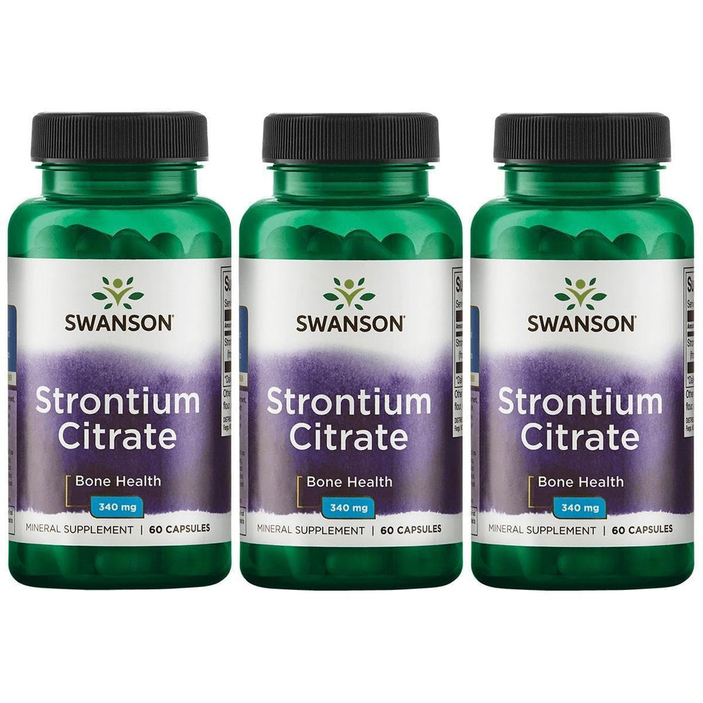 Swanson Strontium Citrate 340 mg 60 capsules (3 pack)