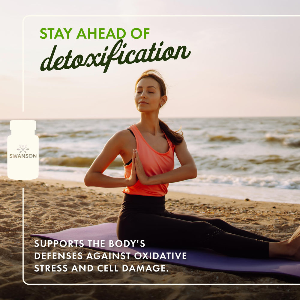 Close-up view of 60 veggie capsules from Swanson Sulforaphane