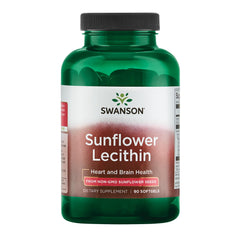 Swanson Sunflower Lecithin bottle with 90 softgels, 1200mg each