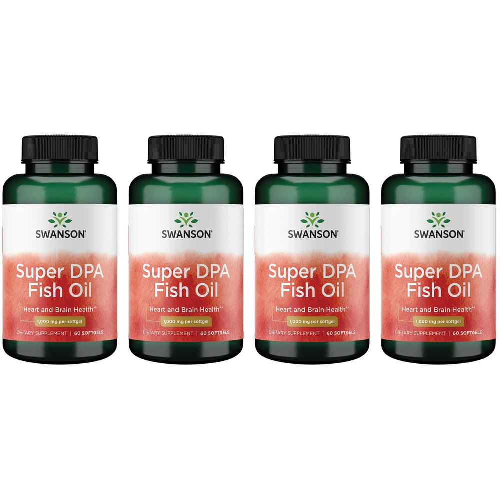 Top view of Swanson Super Dpa Fish Oil 1,000 mg bottle with 60 Sgels