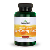 Swanson Super Stress B-Complex capsules in bottle support daily energy and wellness