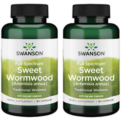 Swanson Sweet Wormwood bottle label highlights GI health support.