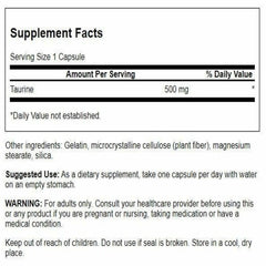Amino acid Taurine for energy production and support