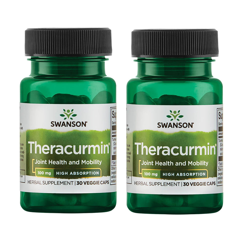 Swanson Theracurmin bottle label showing 100 mg turmeric extract