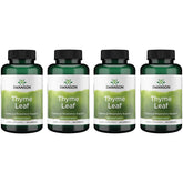 Swanson Thyme Leaf 500mg capsules in four-pack bottle – product hero
