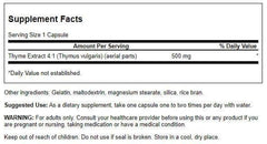 Close-up of Swanson Thyme Leaf 500mg capsule