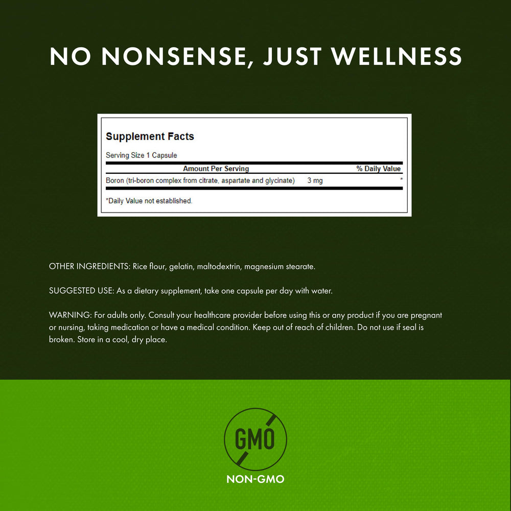 Illustration of boron forms: citrate, aspartate and glycinate