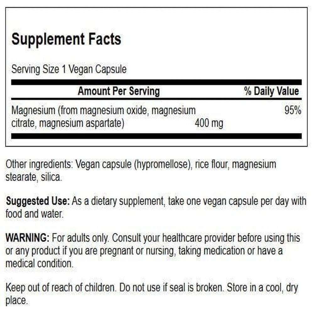 Swanson Triple Magnesium Complex bottle with capsules