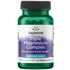 Front view of Swanson Triple Magnesium Complex bottle