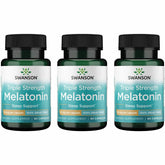 Swanson Triple Strength Melatonin 10mg bottle - 60 capsules - 3 pack