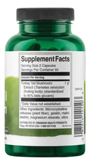 Swanson Turkey Tail Mushroom bottle showcases easy-to-take daily capsules.