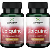 Front view of Swanson Ubiquinol 100 mg 60 Sgels bottle (2-pack)
