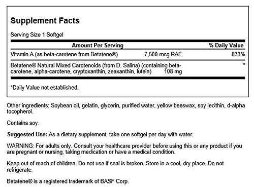 Close-up of Betatene NAT Mix Carotenoids label