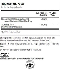 Product label highlighting vegan glucosamine source
